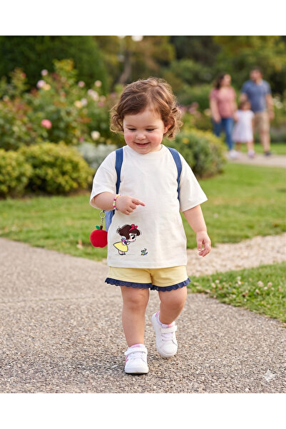babytex تي شيرت مطبوع كبير الحجم للأطفال من القطن بنمط الأميرة اللطيفة والطيور