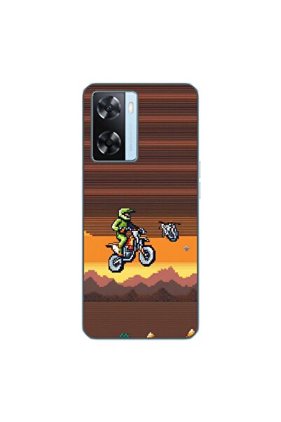 OEM Husa compatibila cu Oppo A57s Silicon Gel Tpu Model Pixel Art Motorcross