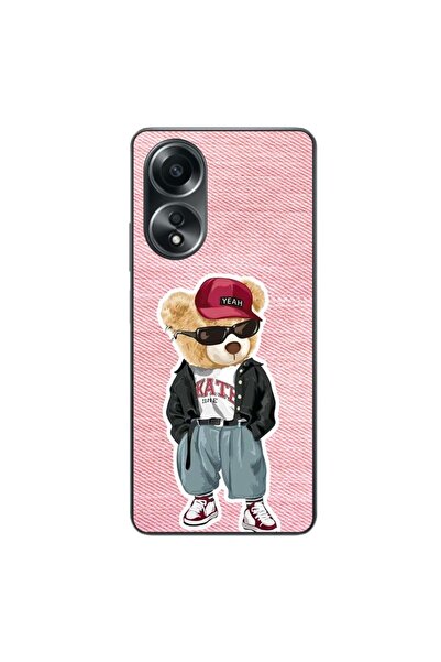 OEM Husa compatibila cu Oppo A58 4G Silicon Gel Tpu Model Pink Jeans Bear