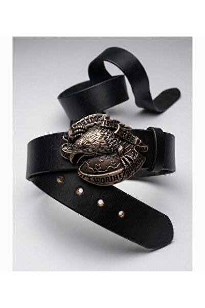 targay Eagle Embossed Cowboy Buckle Jeans Belt