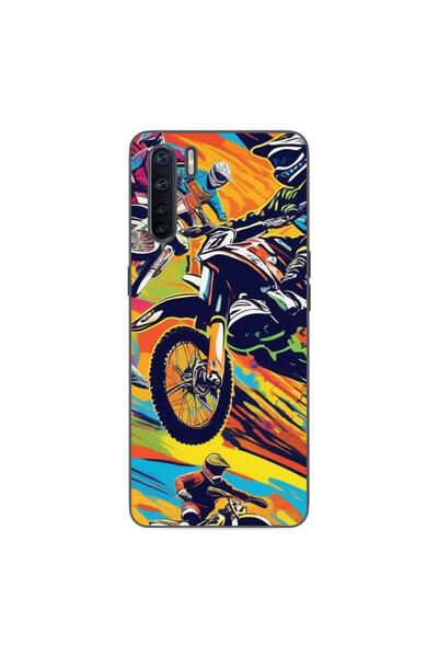 OEM Husa compatibila cu Oppo A91 Silicon Gel Tpu Model Motocross Pop Art