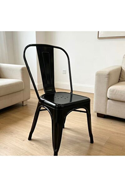 Bleco Industrial Style Iron Backrest Dining Chair