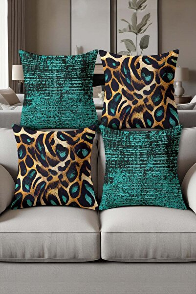 Dolce Mariee Digital Printed Soft Textured 4-Piece Throw Pillow Cover Set Krl...