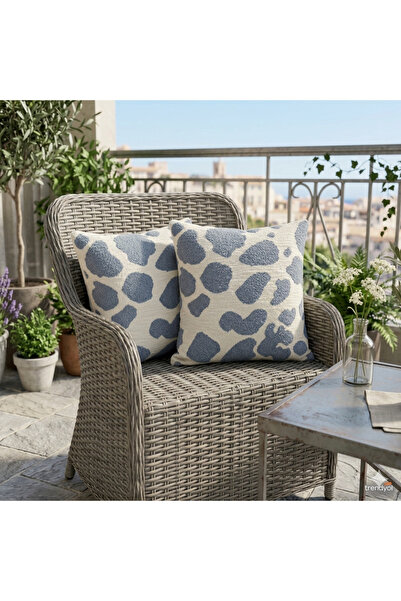 İFA Premium Benek Desenli Dokuma Kırlent Kılıfı 2’li-Bohem Balkon Ve Koltuk K...