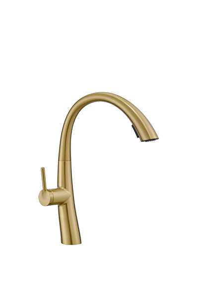 vb vitrinbanyo Retro Matte Gold Pull-Out Kitchen Faucet – Spiral Kitchen Tap ...