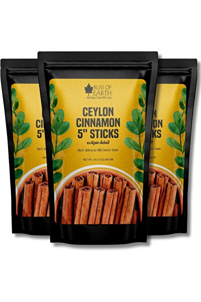 Bliss of Earth Ceylon Cinnamon Sticks, 3x400g | Pure Natural True Cinnamon | ...