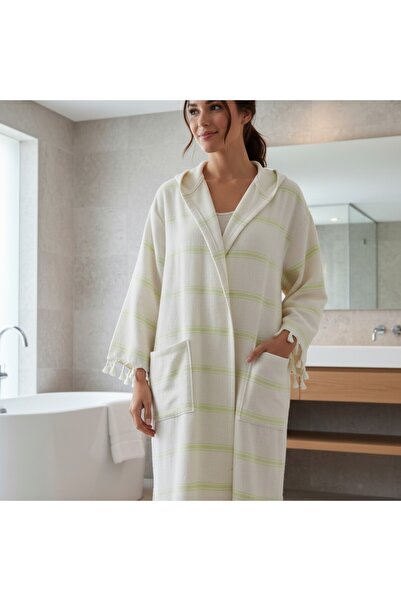 bshome 100% Cotton Hooded Bathrobe, Absorbent Towel Inside, Peshtamel Design ...