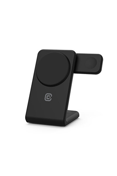 Crong MagSpot Pivot Stand - Încărcător wireless 3 în 1 cu MagSafe pentru iPho...
