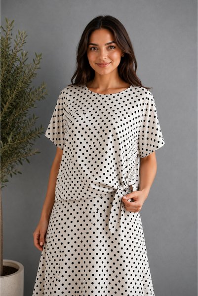 LİVATEX Sandy Blouse Chiffon Tulle Skirt Set Polka Dot