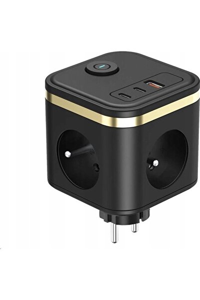 Viking s√≠≈•ov√Ω adapt√©r Y33, 3x 230 V, 1x USB-A, 2x USB-C, tlaƒç√≠tko ON/OF...