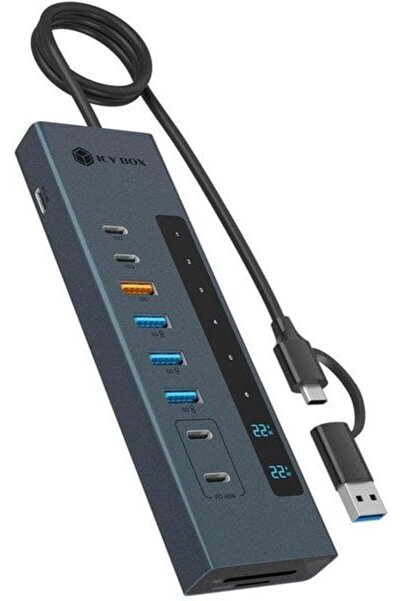 ICY BOX IB-HUB1742CR-C2PD hub USB cu 11 porturi
