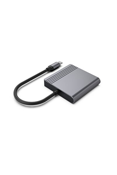 Gembird Adaptor USB-C mufă mamă la HDMI + DP, 4K la 60 Hz, negru