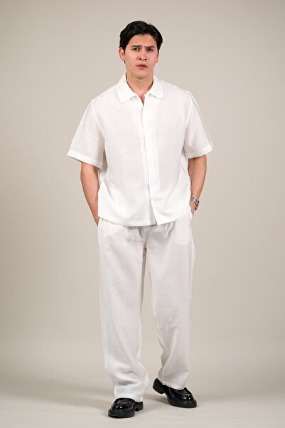 AKÇAYLAR Oversize Lyocell Fabric Summer Tiril Tiril Baggy Pants and Shirt Set