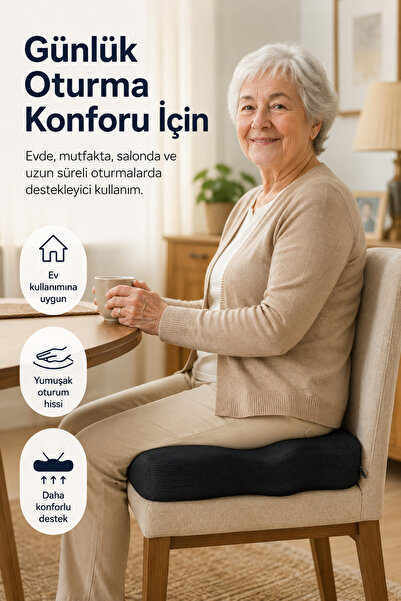 EpiRelax Ortopedik Oturma Minderi Yaşlı Hasta Kullanımı İçin Visco Konfor Min...