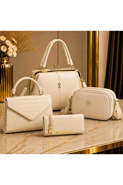 MODAMARKM Luxury Women's Bag Set 4 Pieces Claret Red |   Shoulder + Crossbody...