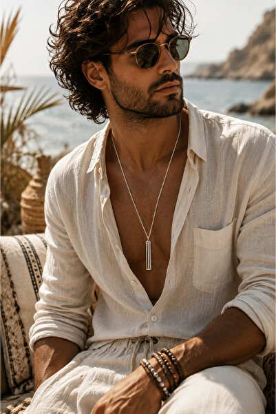 magıcgrange Ancient Greek Spirit Minimalist Necklace – Bohemian Men's Accesso...