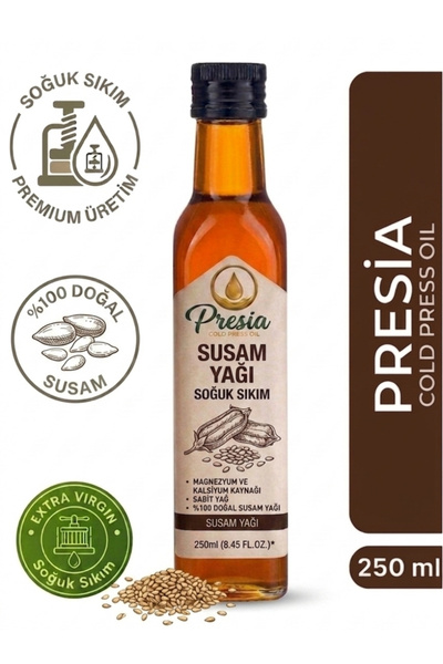 PRESİA COLD PRESS OİL Presia %100 Saf Soğuk Sıkım Susam Yağı – Doğadan Şişeye...