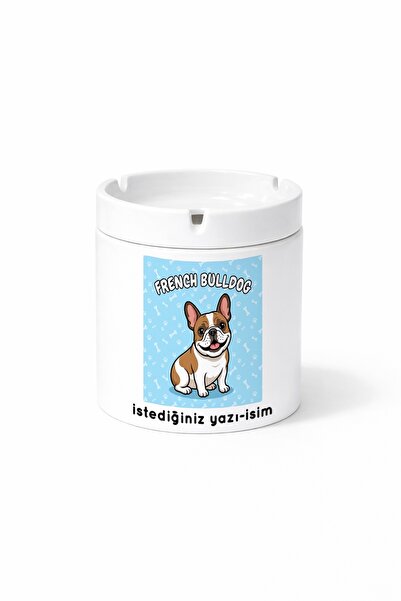 Kirbi Reklam Animal French Bulldog Double Sided Printed Ashtray Ashtray Gift