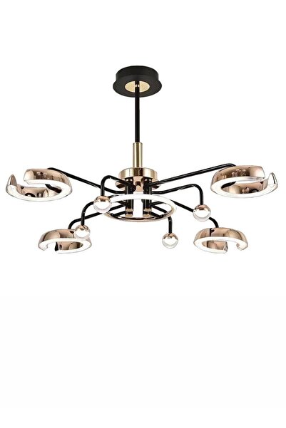 spolux Modern Lighting, Modern Chandelier, 3 colors Mode LED Light, Black+Gol...