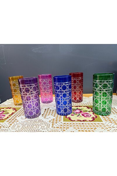 Çek Cut-Out Embroidered Set of 6 Glasses 250 ml
