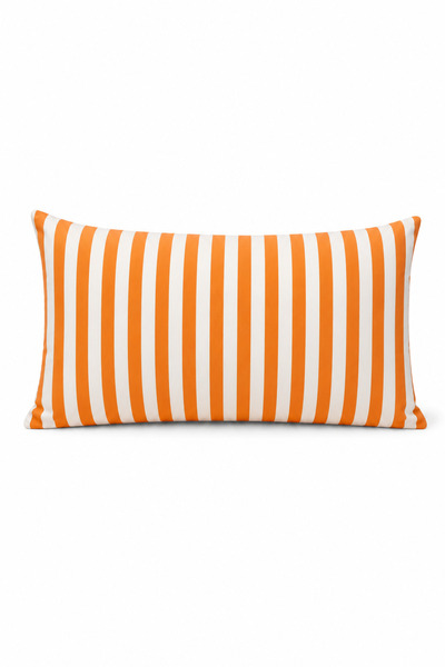MODA CERO Orange Striped Rectangular Throw Pillow Cover 30X50 cm