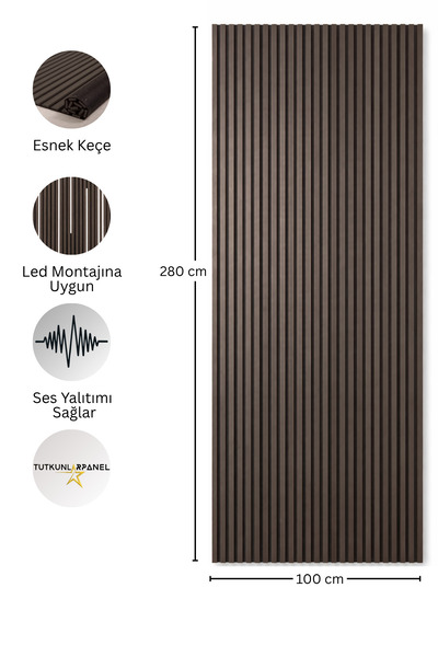 TUTKUNLAR PANEL Akustik Duvar Paneli Çıtalı MDF Ahşap Ses Yalıtımlı Dekoratif...