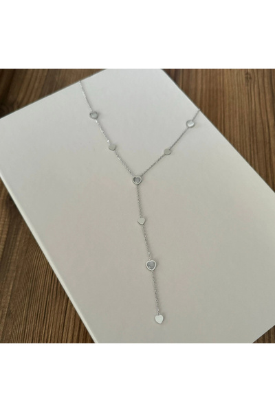 TURKAFONE Heart Y Silver Necklace - E