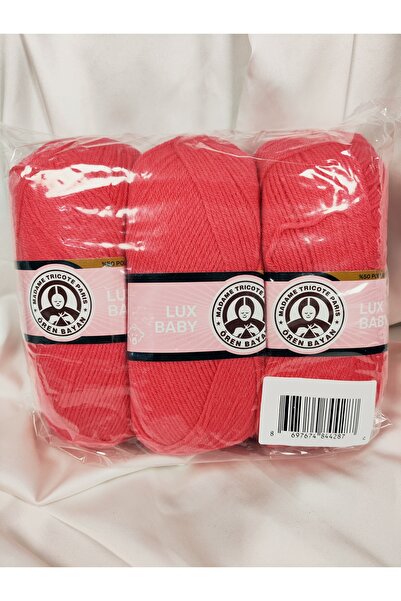 Ören Bayan Lux Baby Pomegranate Flower Hand Knitting Yarn (3 Pieces) 100Gr. C...