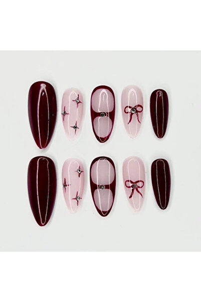 Violet nails Bordo fiyonk tırnak