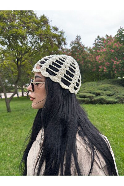 efelia concept EL ÖRGÜSÜ YAZLIK SAÇ BONESİ BANDANA DELİKLİ DESENLİ