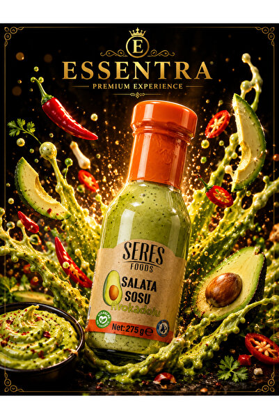 Essentra Home Seres Foods Avokadolu Salata Sosu 275 g Cam Şişe Vegan Sos, Kre...