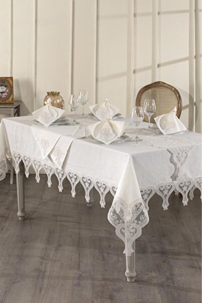 Çeyiz Diyarı Seval Tablecloth 26 Pieces Cream