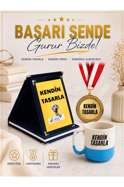 cekud tasarım baskı Başarı ve Mezuniyet Temalı Kişiye Özel Hediye Seti I Laci...