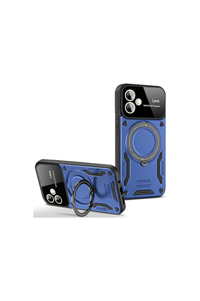 Genel Markalar Galaxy A06 Kılıf Joy Lens Standlı Kapak - Lacivert