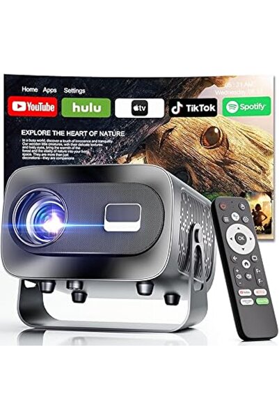 Arabest Smart Projector with WiFi & Bluetooth, 1080P HD 4K Support, Electric ...