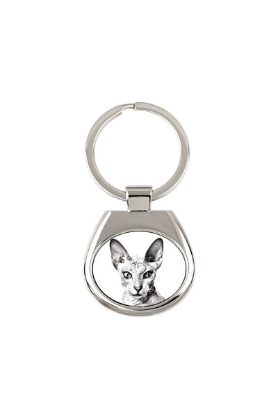 Art - Dog Breloc Art-Dog Pisică Peterbald — Pandantiv metalic imprimat person...