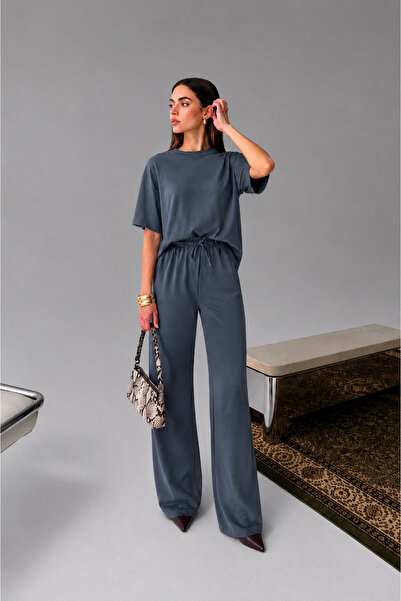 BARLİZ Women's Summer Basic Casual and Stylish Top and Bottom Tracksuit Set