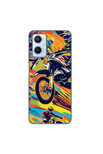 OEM Case compatible with Oppo A96 4G Silicone Gel Tpu Motocross Pop Art Pattern