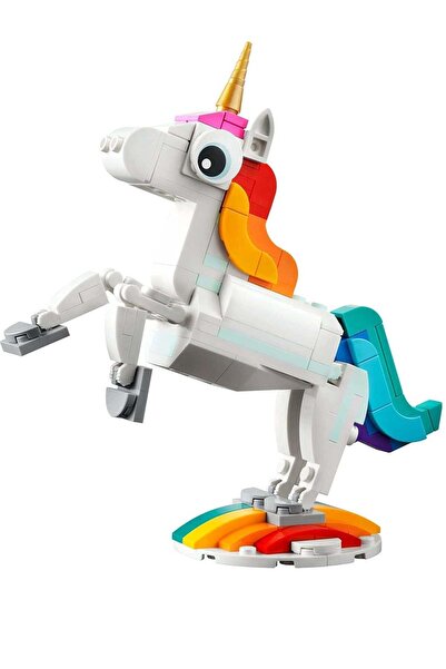 Arabest 3-in-1 Magical Unicorn Building Toy, Transforms to Seahorse and Peaco...