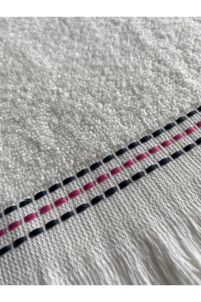 SAVESSA Striped Fringed 50X100 cm Single Towel 100% Cotton Gift for Guests Ha...