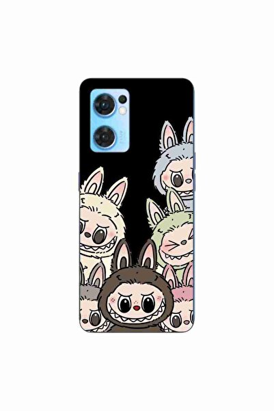 OEM Husa compatibila cu Oppo Reno7 5G Silicon Gel Tpu Model Labubu Pattern Black