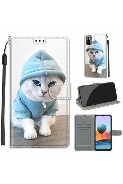 sscase Colored Drawing Θήκη Πορτοφόλι White Cat (Xiaomi Redmi Note 10 Pro)