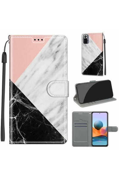 sscase Colored Drawing Θήκη Πορτοφόλι Pink White Black (Xiaomi Redmi Note 10 ...