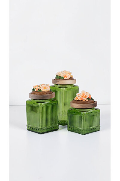 byUZUNOĞLU French Country Acacia Lid Premium Jar Set of 3 - Melo Melo Flower ...