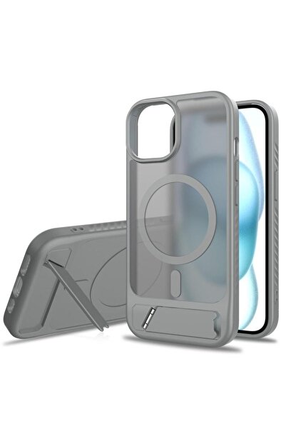 sscase Frosted Magsafe Σκληρή Θήκη με Stand Ημιδιάφανη Grey (Apple iPhone 15)