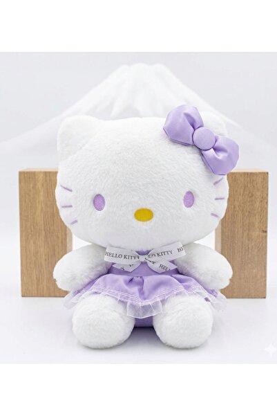 NB market MOR RENK HELLO KİTTY PELUŞ OYUNCAK 30CM TÜYLÜ YUMOŞ SANRİO PELUŞ