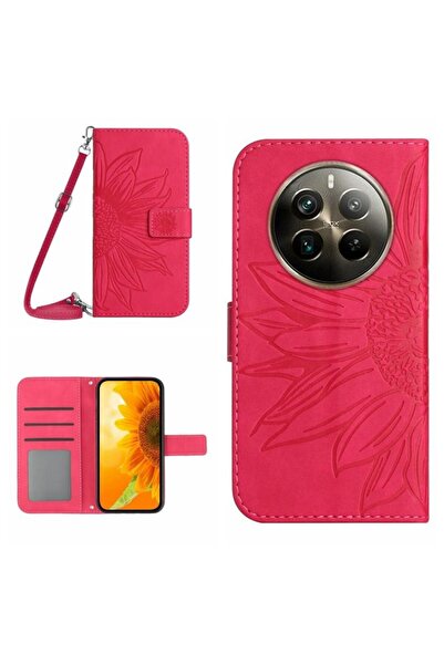 sscase Sun Flower Θήκη Πορτοφόλι με Λουράκι Rose Red (Realme 12 Pro 5G / 12 P...