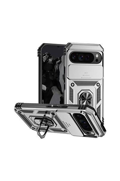 sscase Sliding Camera Σκληρή Θήκη με Δαχτυλίδι Silver (Google Pixel 9 Pro XL 5G)