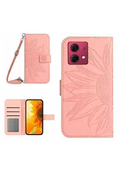 sscase Sun Flower Θήκη Πορτοφόλι με Λουράκι Pink (Motorola Edge 40 Neo)