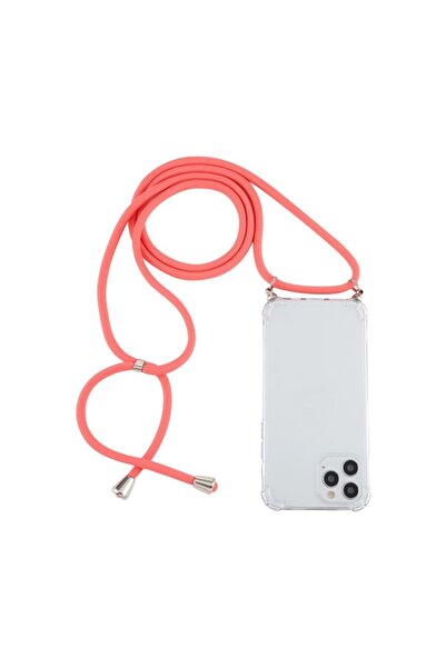sscase Four-Corner Θήκη Σιλικόνης Διάφανη με Λουράκι Coral (Apple iPhone 12 Pro)